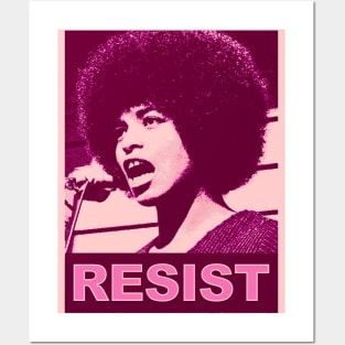 Angela Davis - Resist - in pinks Posters and Art